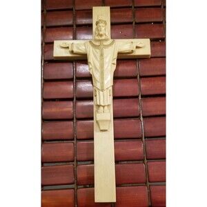Vintage Resin Crucifix 12"x6"